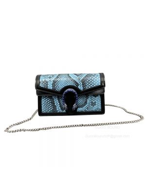 Gucci Dionysus Super Mini Snakeskin Bag in Blue 476432