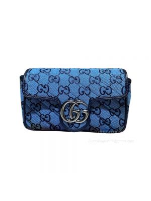Gucci GG Marmont Multicolor Super Mini Bag in Blue 476433