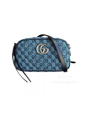 Gucci GG Marmont Small Blue GG Multicolor Shoulder Bag 447632
