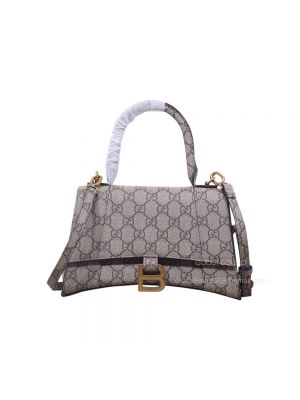 Gucci x Balenciaga Small Hourglass Top Handle Bag in Beige GG Supreme 681697