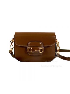 Gucci Horsebit 1955 Mini Shoulder Bag in Brown Calfskin 658574