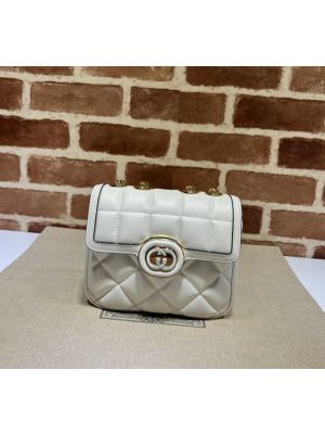 Gucci Deco Mini Shoulder Bag White Leather 741457