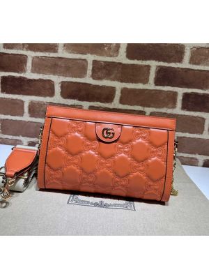 Gucci GG Matelasse Leather Chain Shoulder Bag Orange GG Matelasse Leather 702200