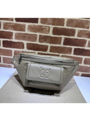 Gucci Gray Jumbo GG Leather Belt Bag 645093