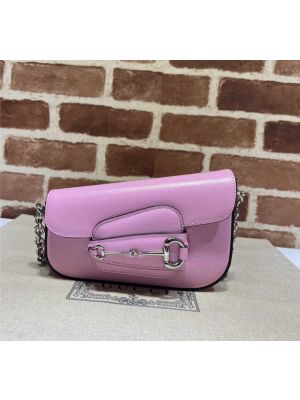 Gucci Horsebit 1955 Mini Pink Leather Shoulder Bag 774209