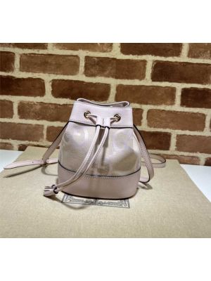 Gucci Pink Jumbo GG Canvas Ophidia Mini Bucket Bag 550620