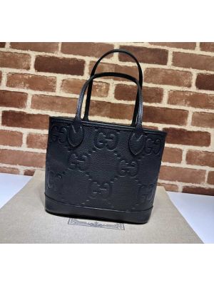 Gucci Ophidia Black GG Signature Leather Shopping Tote Bag 726762