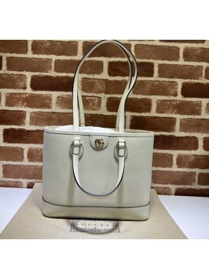 Gucci Ophidia Mini Shopping Tote Bag White Leather 765043