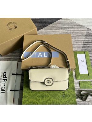 Gucci Petite GG White Leather Mini Shoulder Bag 739722