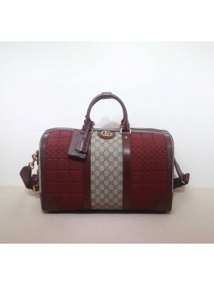 Gucci Quilted Mini GG Canvas Small Duffle Bag Red 724642