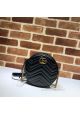 Gucci GG Marmont Matelasse Leather Mini Round Shoulder Bag Black 550618